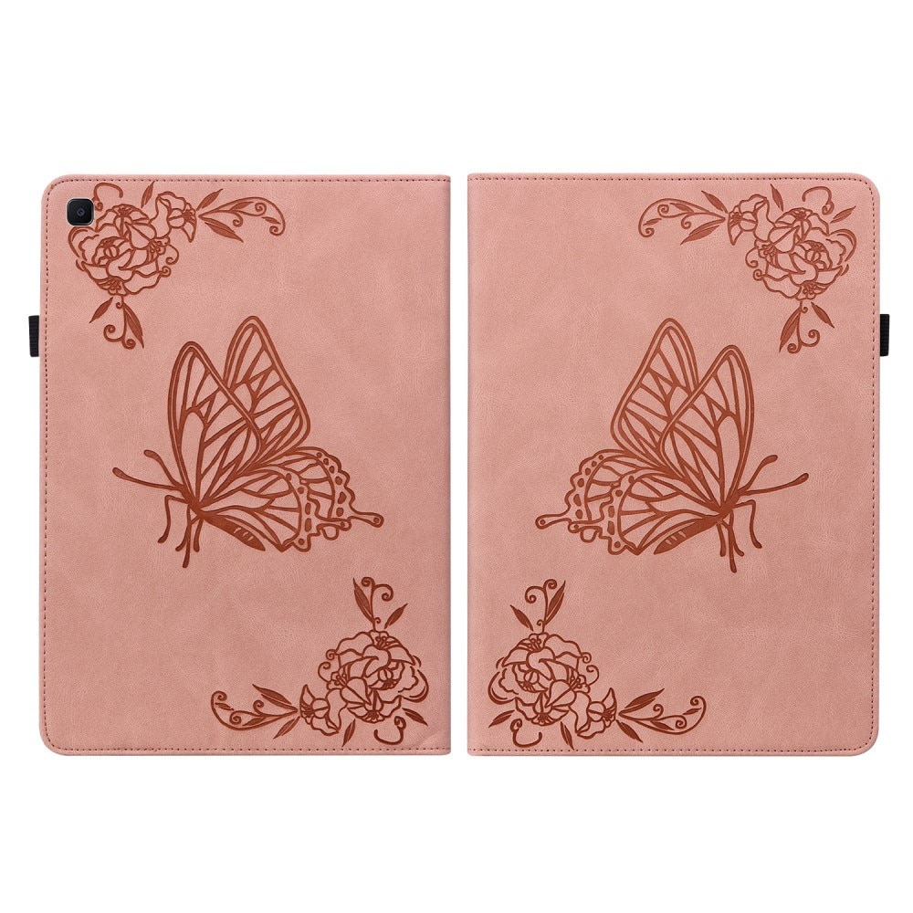 Samsung Galaxy Tab S6 Lite 10.4 rosa Fodral med fjärilar, rosa