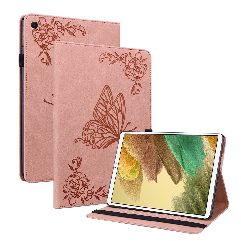 Samsung Galaxy Tab A7 Lite rosa Fodral med fjärilar, rosa