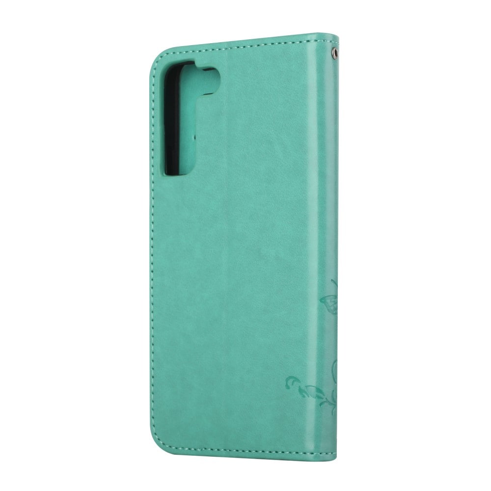 Samsung Galaxy S22 Plus Mobilfodral med fjärilar, Grön
