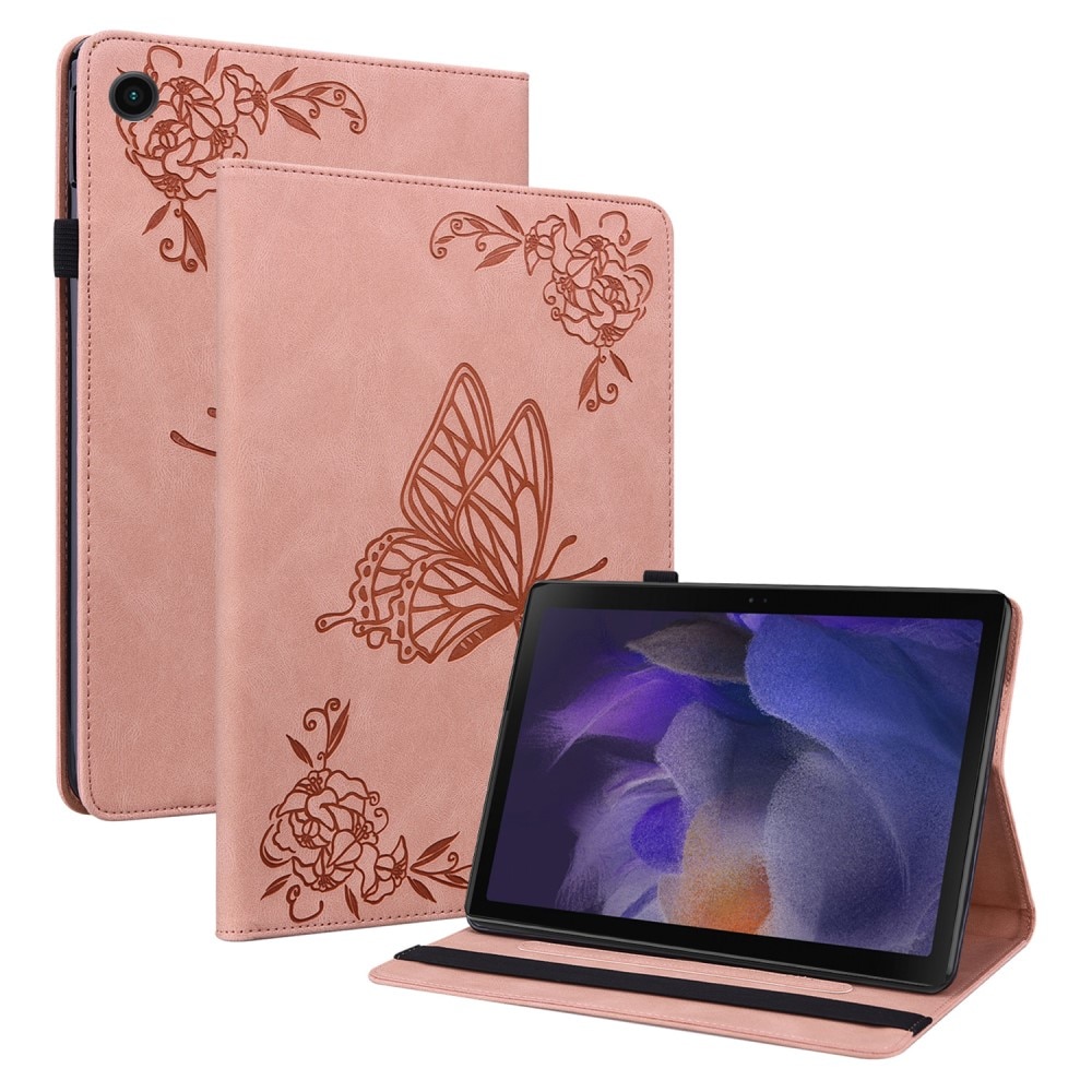 Samsung Galaxy Tab A8 10.5 rosa Fodral med fjärilar, rosa