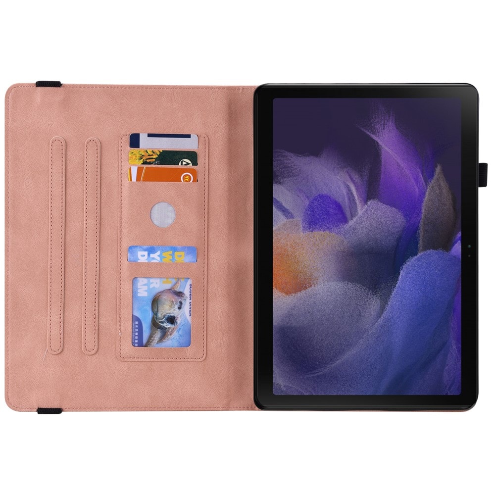 Samsung Galaxy Tab A8 Fodral med fjärilar, Rosa