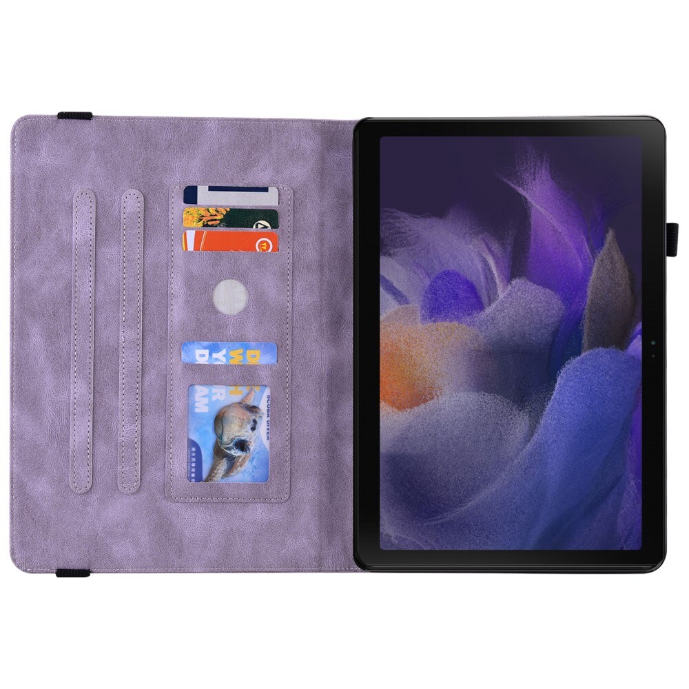 Samsung Galaxy Tab A8 10.5 lila Fodral med fjärilar, lila