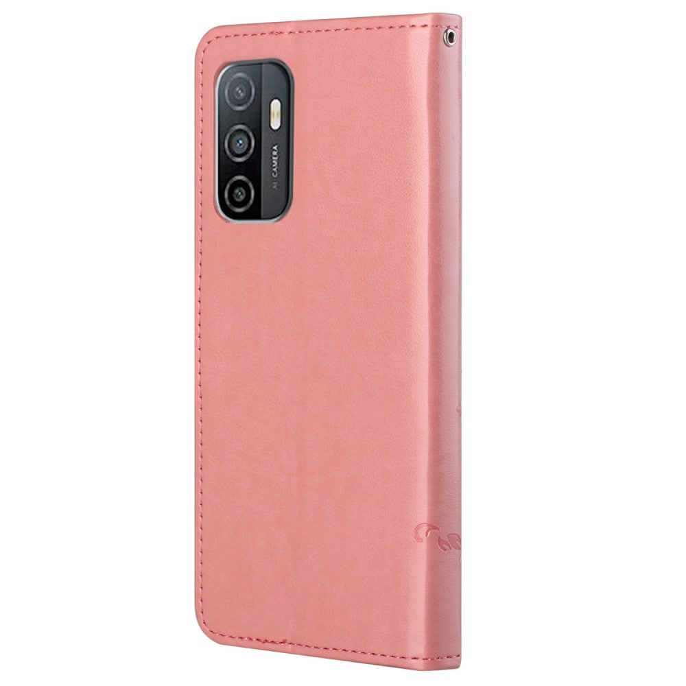 Samsung Galaxy A53 Mobilfodral med fjärilar, Rosa