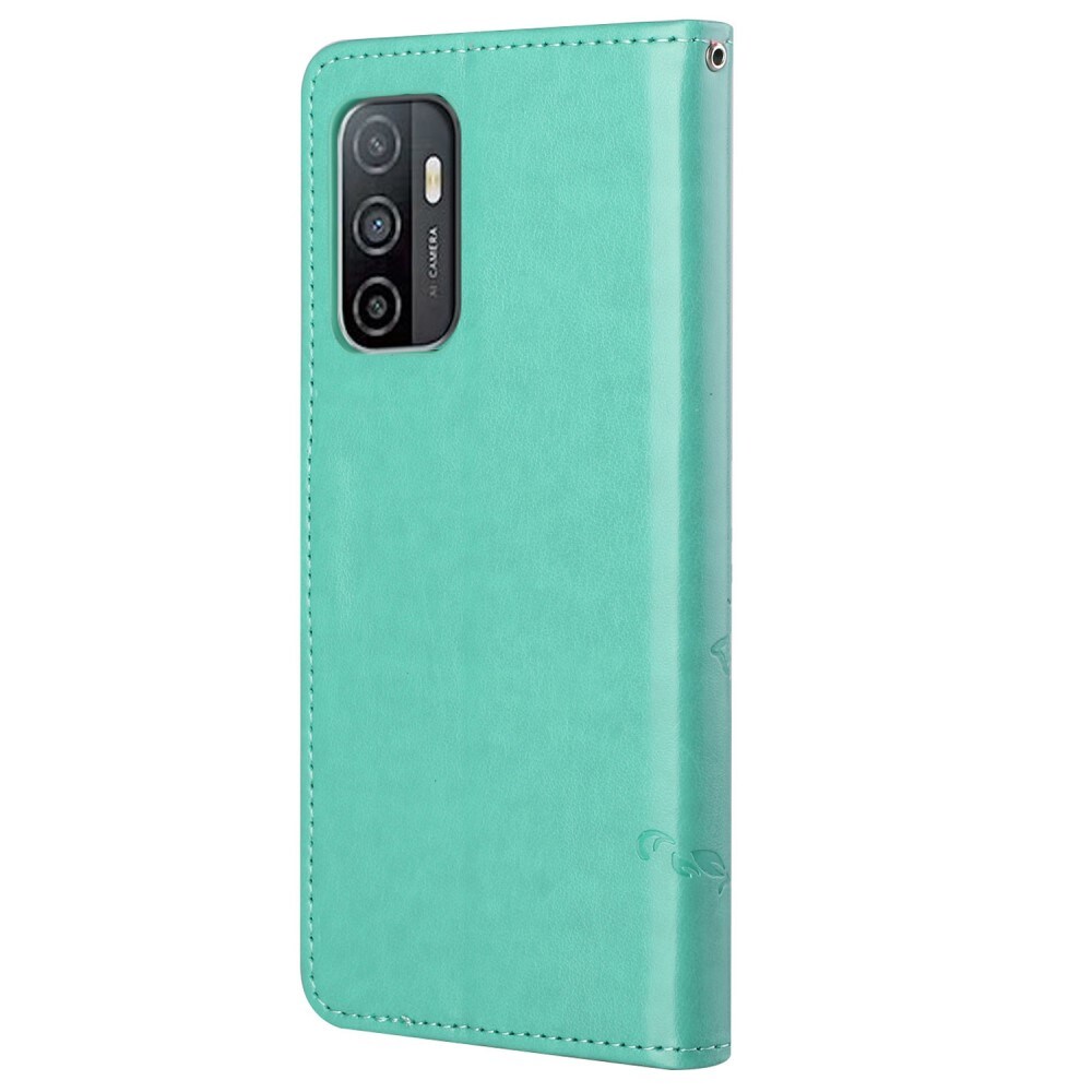 Samsung Galaxy A53 Mobilfodral med fjärilar, Grön