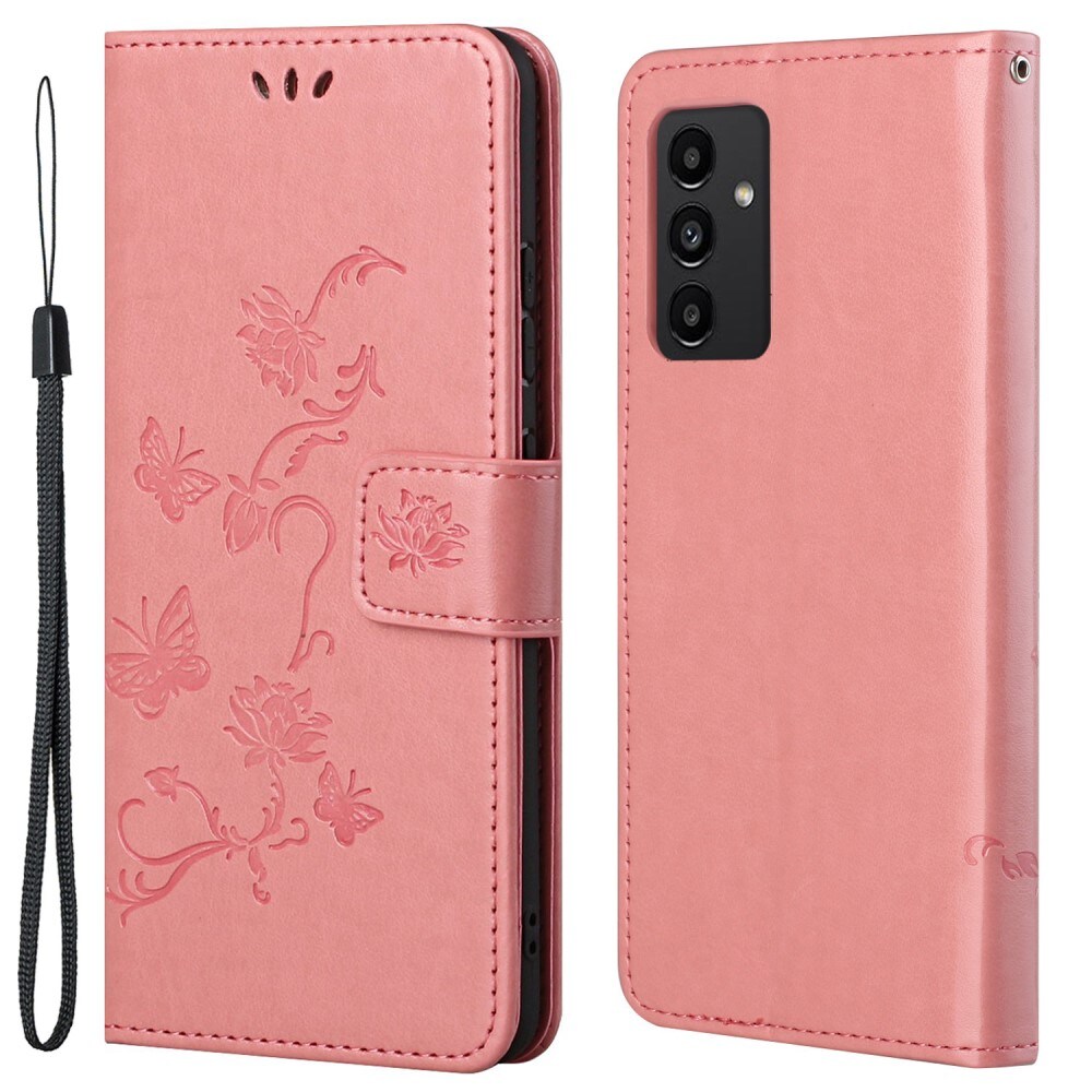 Samsung Galaxy A13 Mobilfodral med fjärilar, Rosa
