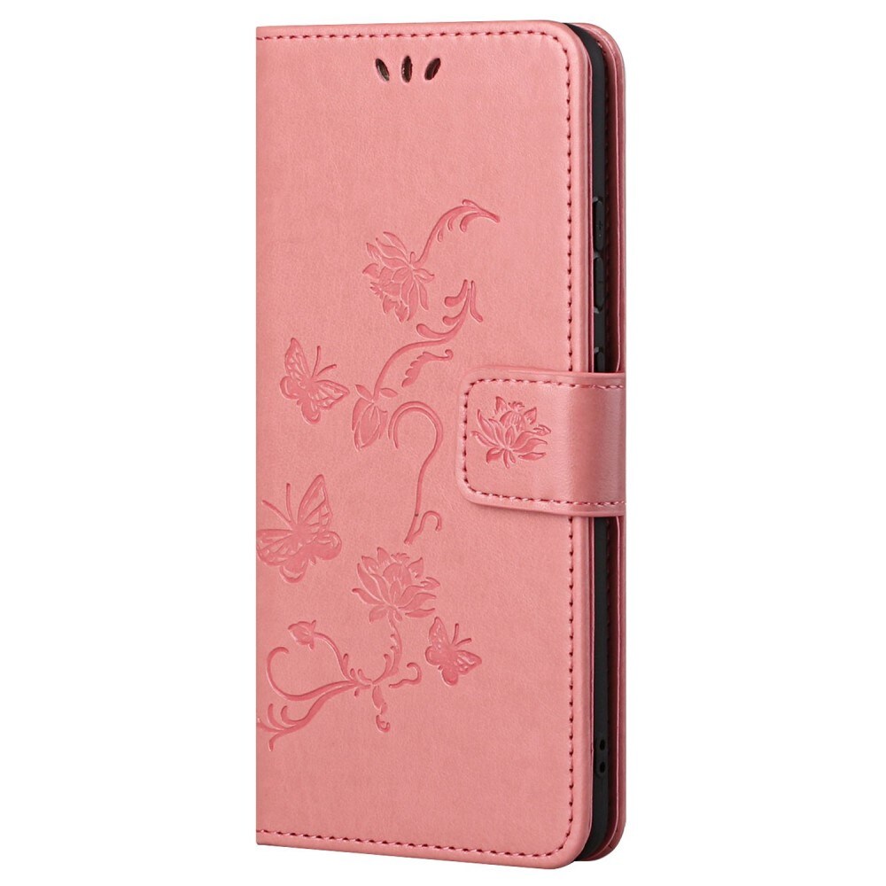 Samsung Galaxy A13 Mobilfodral med fjärilar, Rosa