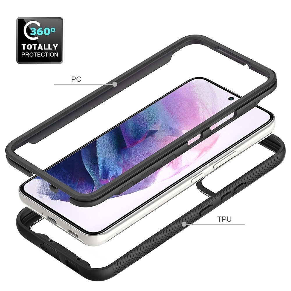 Samsung Galaxy S22 Stöttåligt mobilskal med skyddsram, Svart