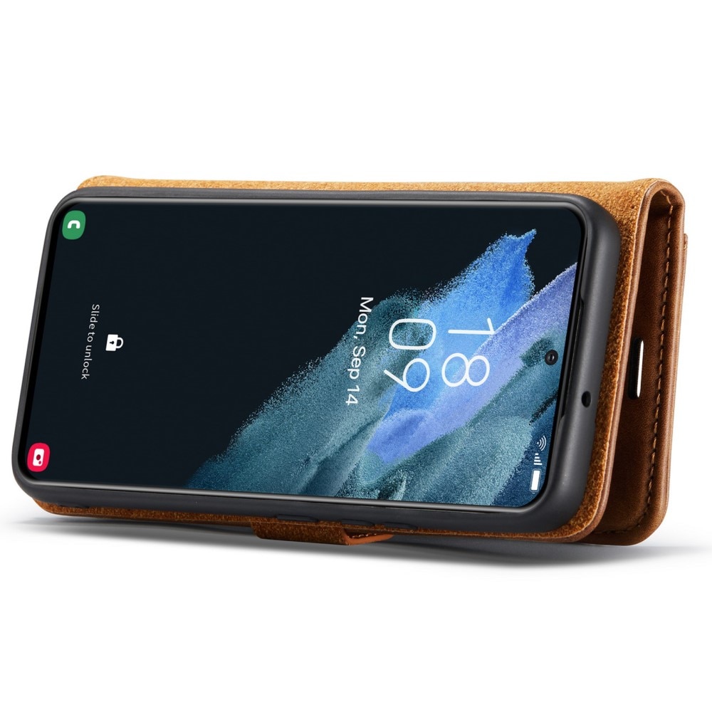 Samsung Galaxy S22 Plus Plånboksfodral med avtagbart skal, cognac