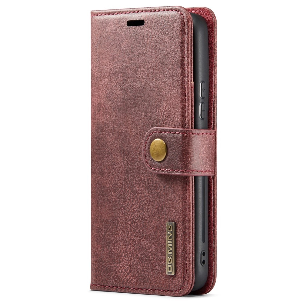 Samsung Galaxy S22 Plånboksfodral med avtagbart skal, röd