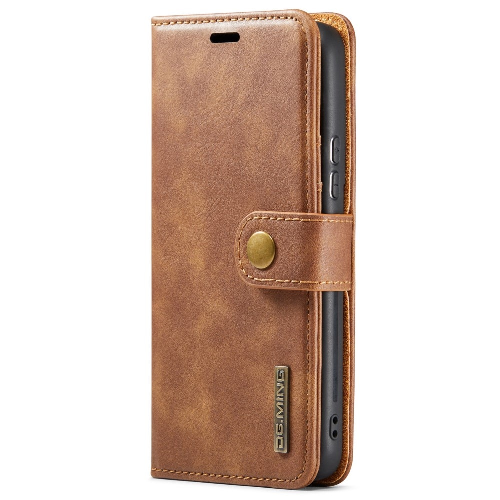 Samsung Galaxy S22 Plånboksfodral med avtagbart skal, cognac