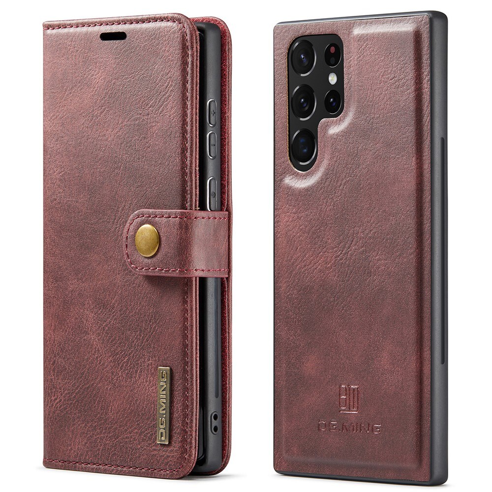 Samsung Galaxy S22 Ultra Plånboksfodral med avtagbart skal, Röd
