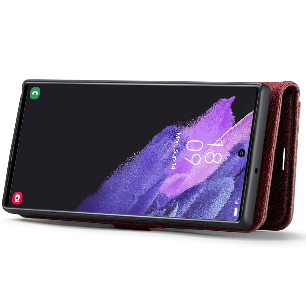 Samsung Galaxy S22 Ultra Plånboksfodral med avtagbart skal, Röd