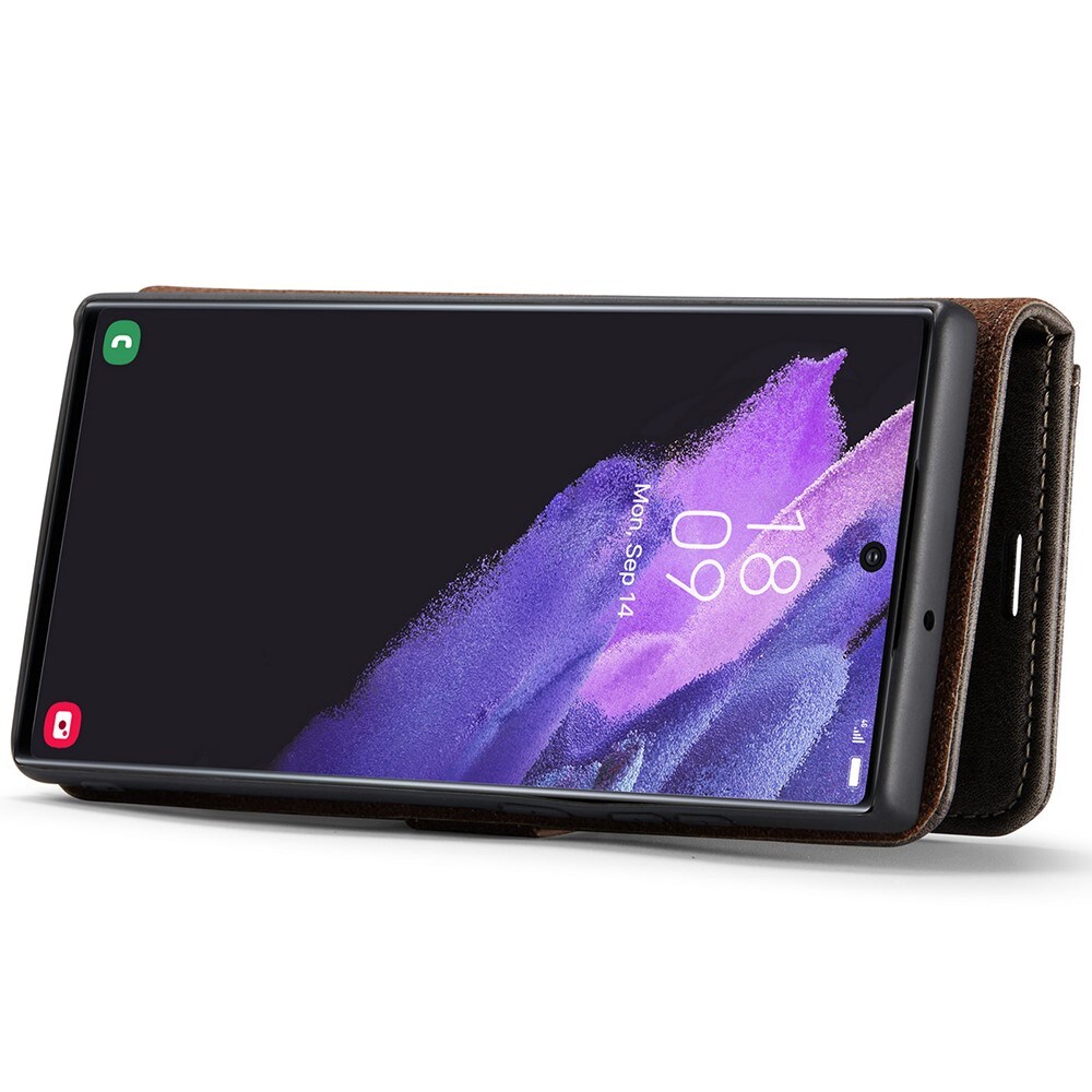 Samsung Galaxy S22 Ultra Plånboksfodral med avtagbart skal, Brun
