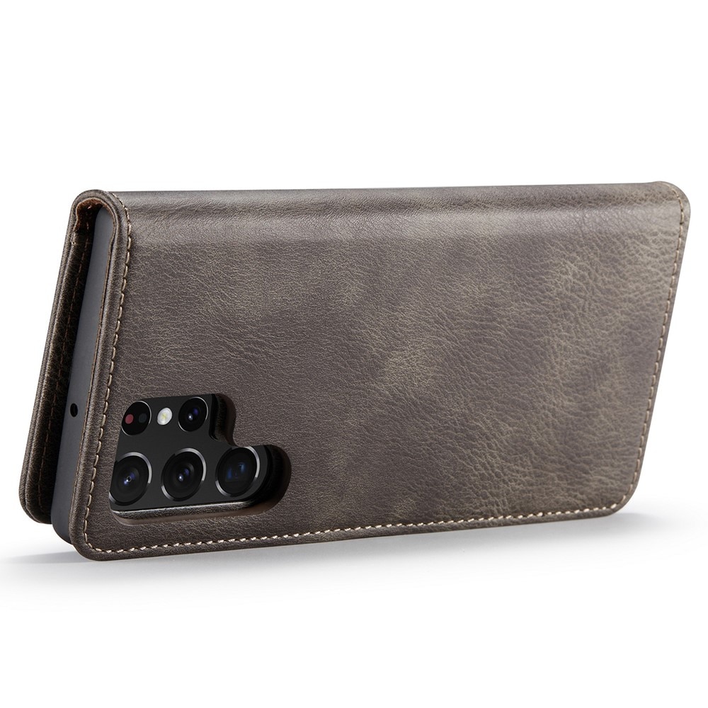 Samsung Galaxy S22 Ultra Plånboksfodral med avtagbart skal, brun