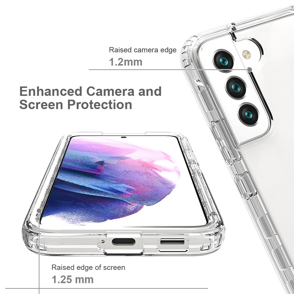 Samsung Galaxy S22 Stöttåligt mobilskal med skyddsram, Genomskinlig