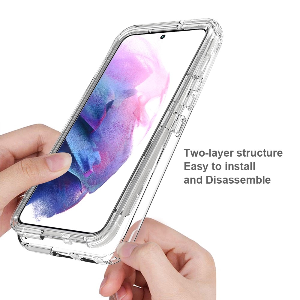 Samsung Galaxy S22 Stöttåligt mobilskal med skyddsram, Genomskinlig