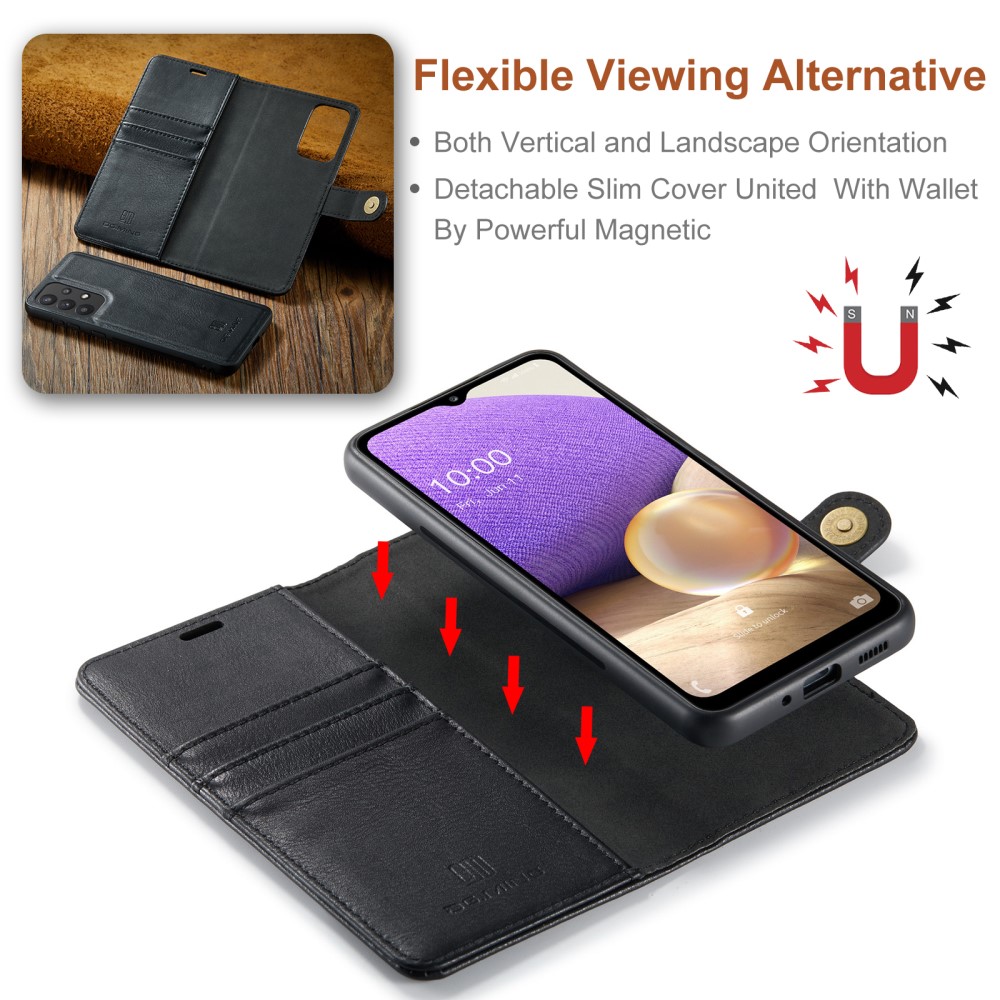 Samsung Galaxy A33 Plånboksfodral med avtagbart skal, Black