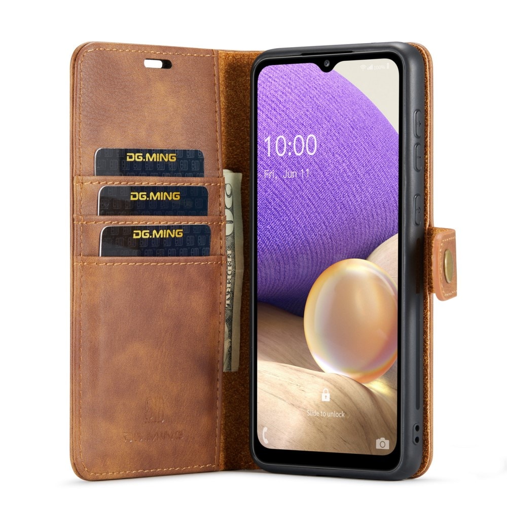 Samsung Galaxy A33 Plånboksfodral med avtagbart skal, cognac