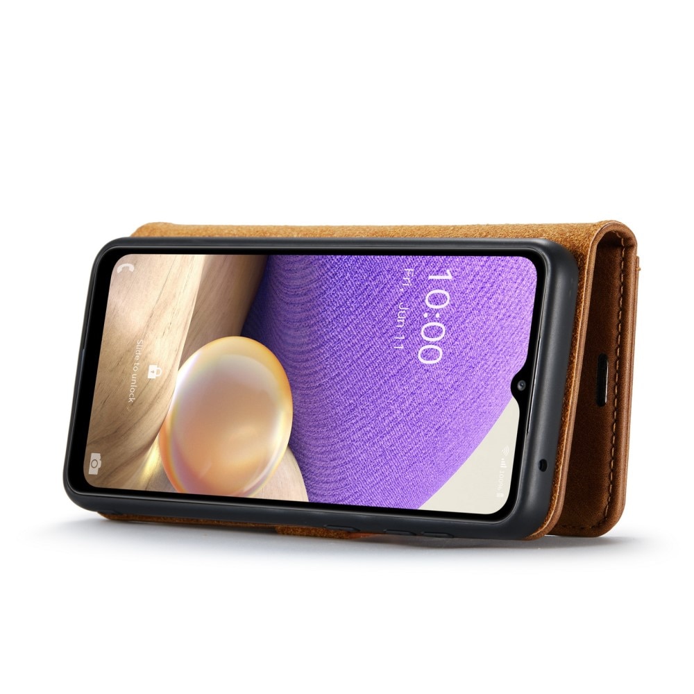 Samsung Galaxy A33 Plånboksfodral med avtagbart skal, cognac