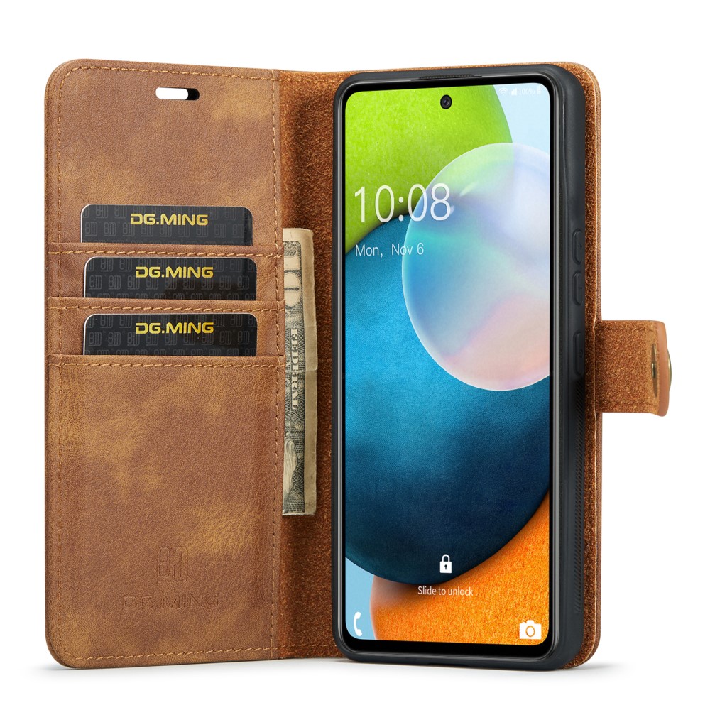 Samsung Galaxy A53 Plånboksfodral med avtagbart skal, cognac