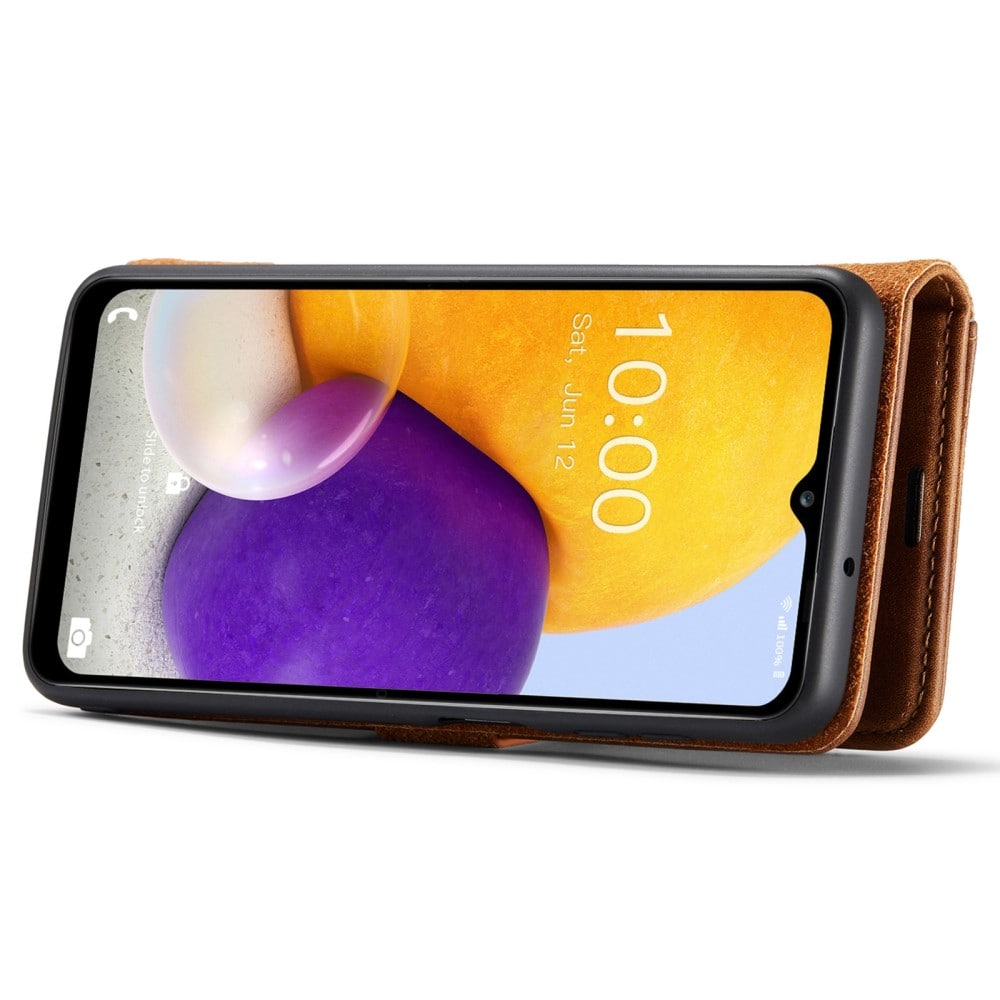 Samsung Galaxy A13 Plånboksfodral med avtagbart skal, Cognac