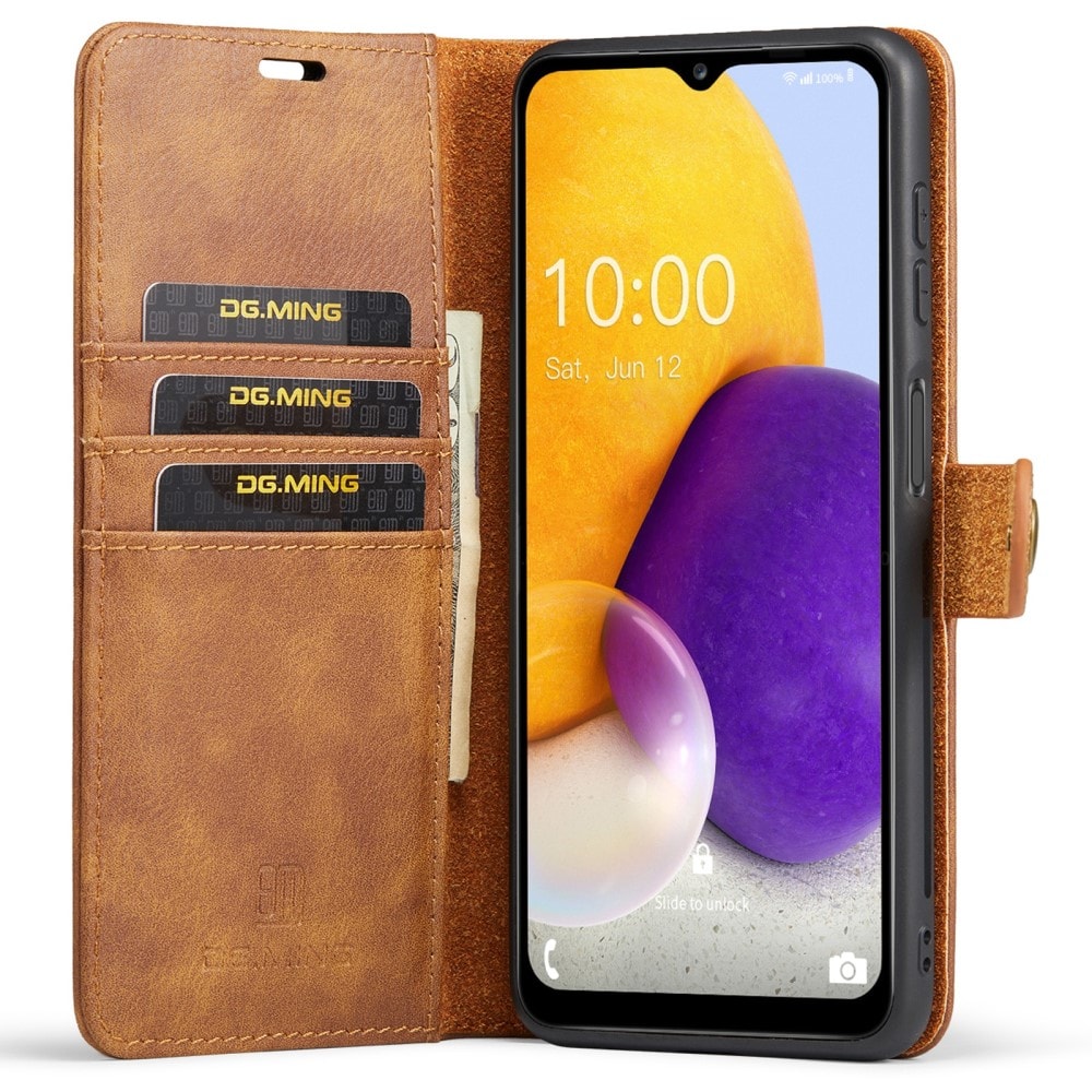 Samsung Galaxy A13 Plånboksfodral med avtagbart skal, Cognac