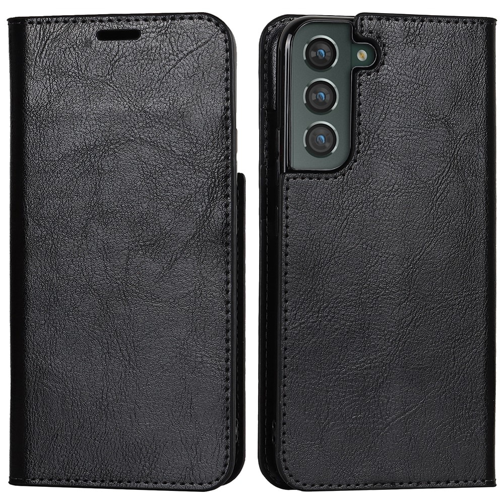 Samsung Galaxy S22 Plus Smidigt mobilfodral i äkta läder, svart