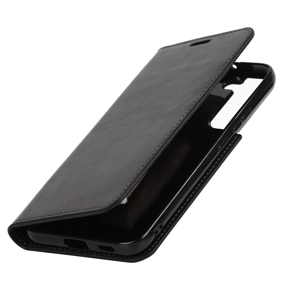 Samsung Galaxy S22 Plus Smidigt mobilfodral i äkta läder, svart