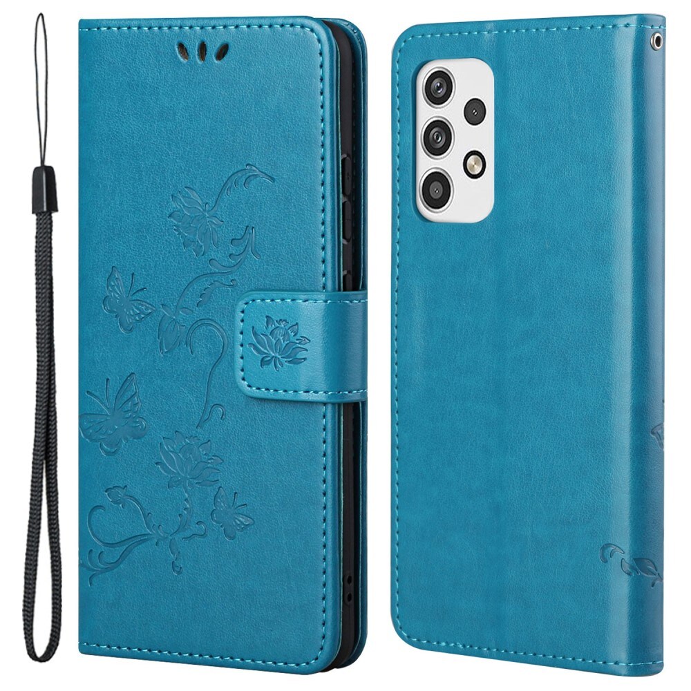 Samsung Galaxy A23 Mobilfodral med fjärilar, Blå
