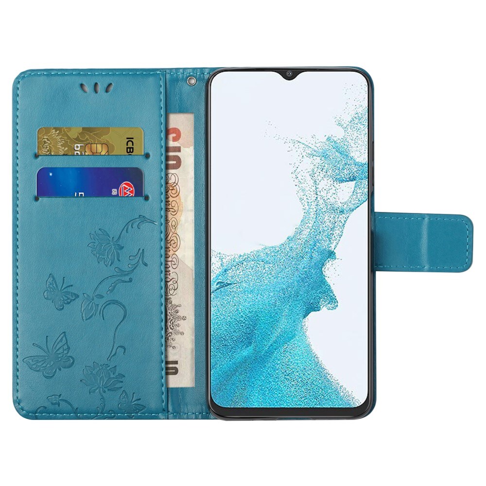Samsung Galaxy A23 Mobilfodral med fjärilar, Blå