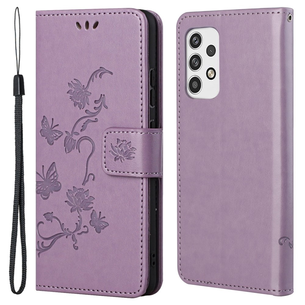 Samsung Galaxy A23 Mobilfodral med fjärilar, Lila