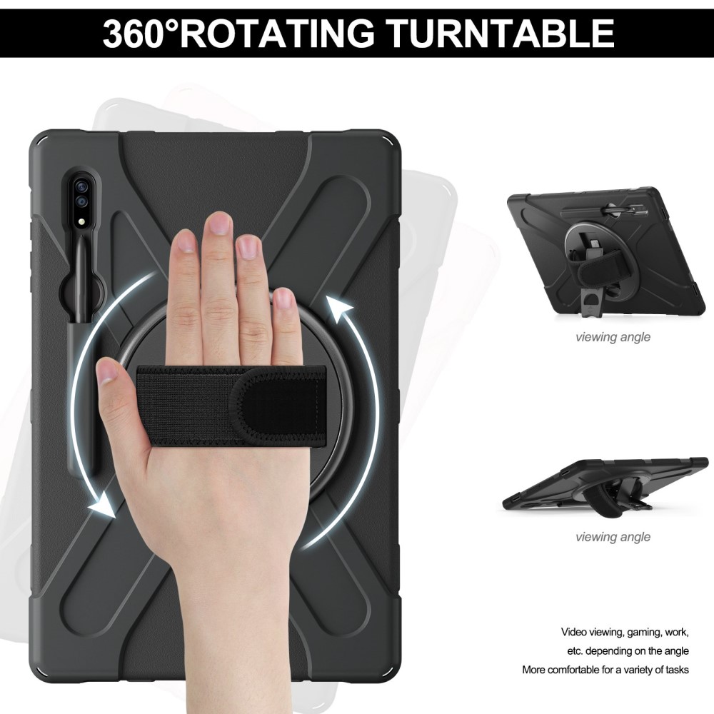 Samsung Galaxy Tab S10 Ultra Tufft hybridskal med axelrem Svart