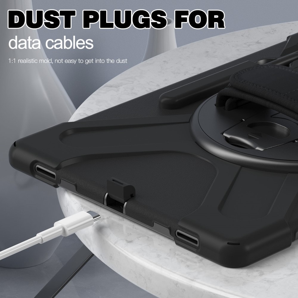 Samsung Galaxy Tab S10 Ultra Tufft hybridskal med axelrem Svart