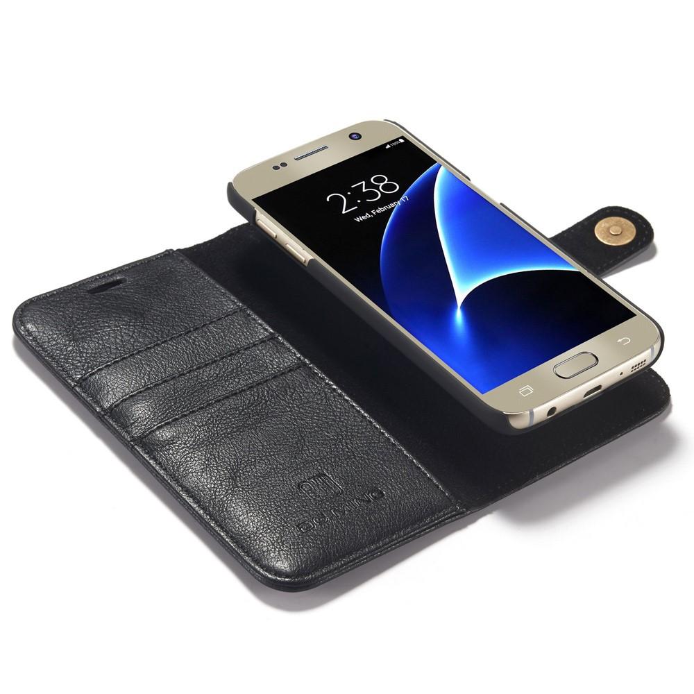 Samsung Galaxy S7 Plånboksfodral med avtagbart skal, svart