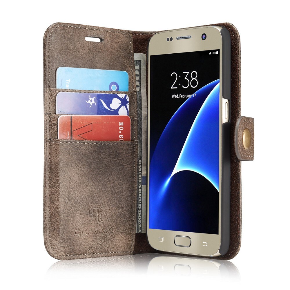 Samsung Galaxy S7 Plånboksfodral med avtagbart skal, Brun