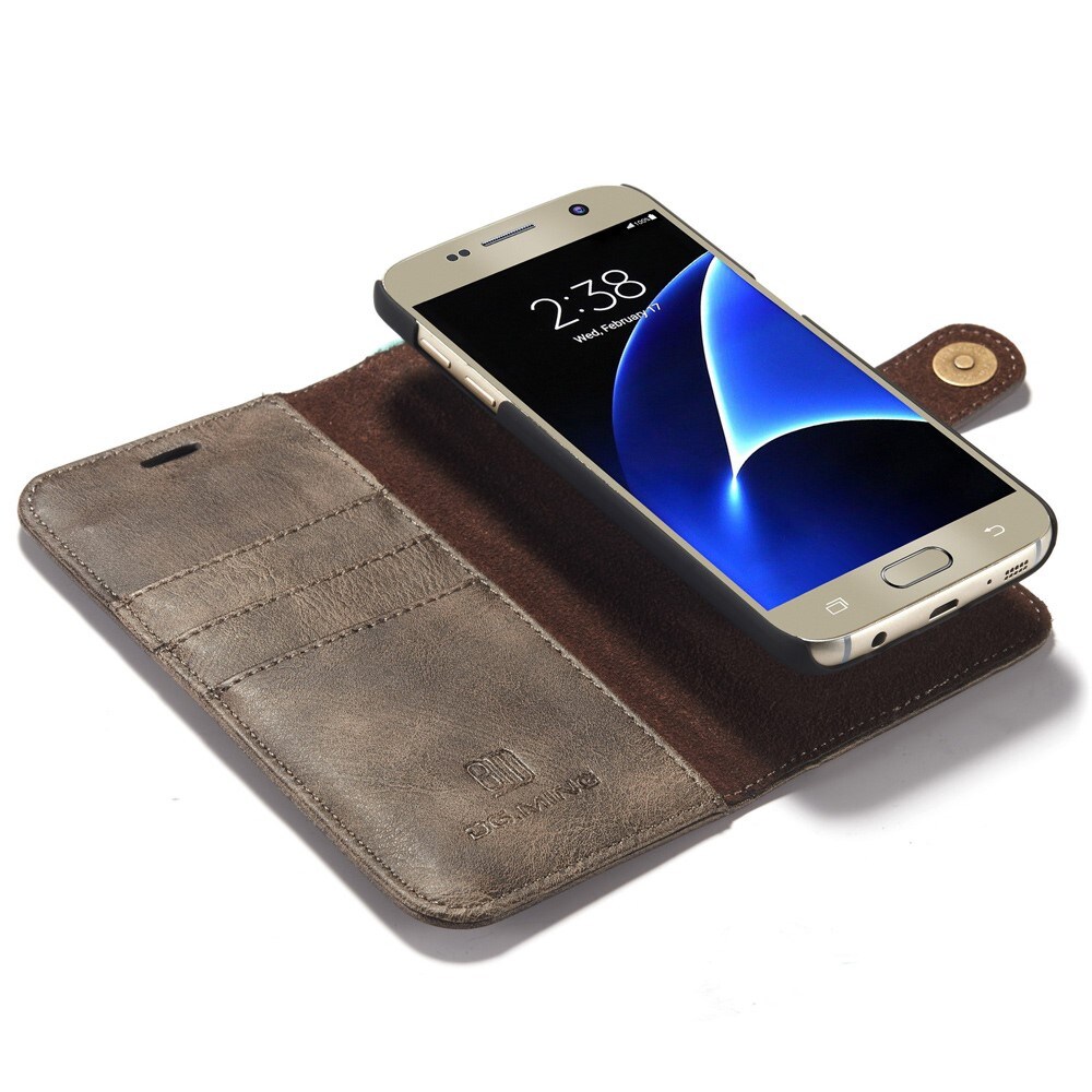 Samsung Galaxy S7 Plånboksfodral med avtagbart skal, Brun