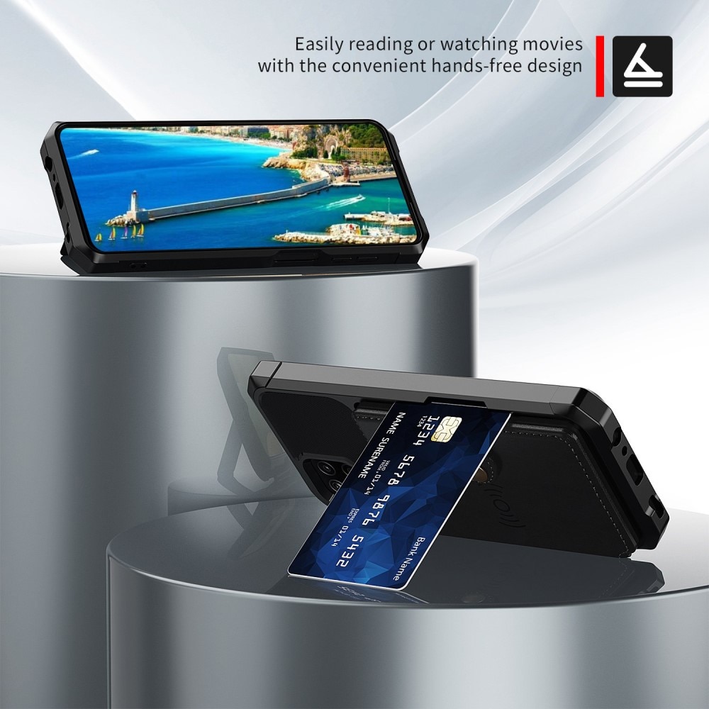 Samsung Galaxy A04s Stöttåligt Mobilskal med Plånbok, svart