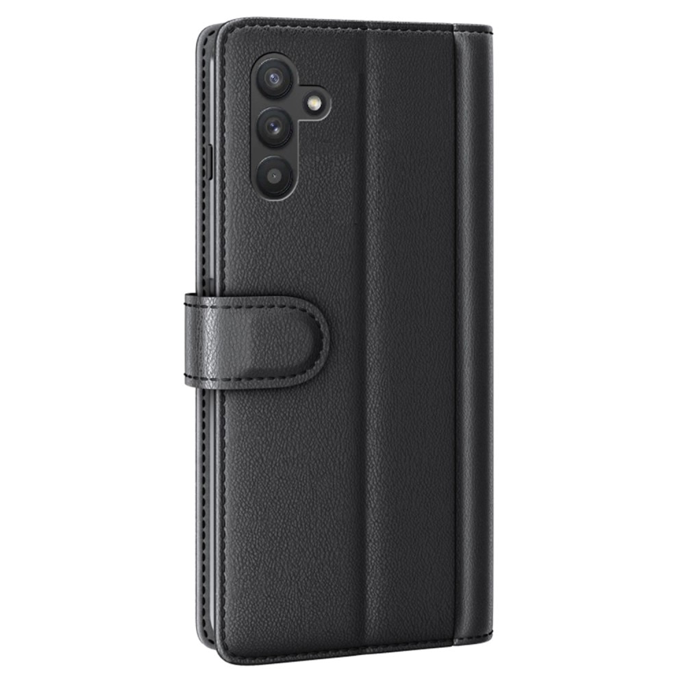 Samsung Galaxy A04s Plånboksfodral i Äkta Läder, svart