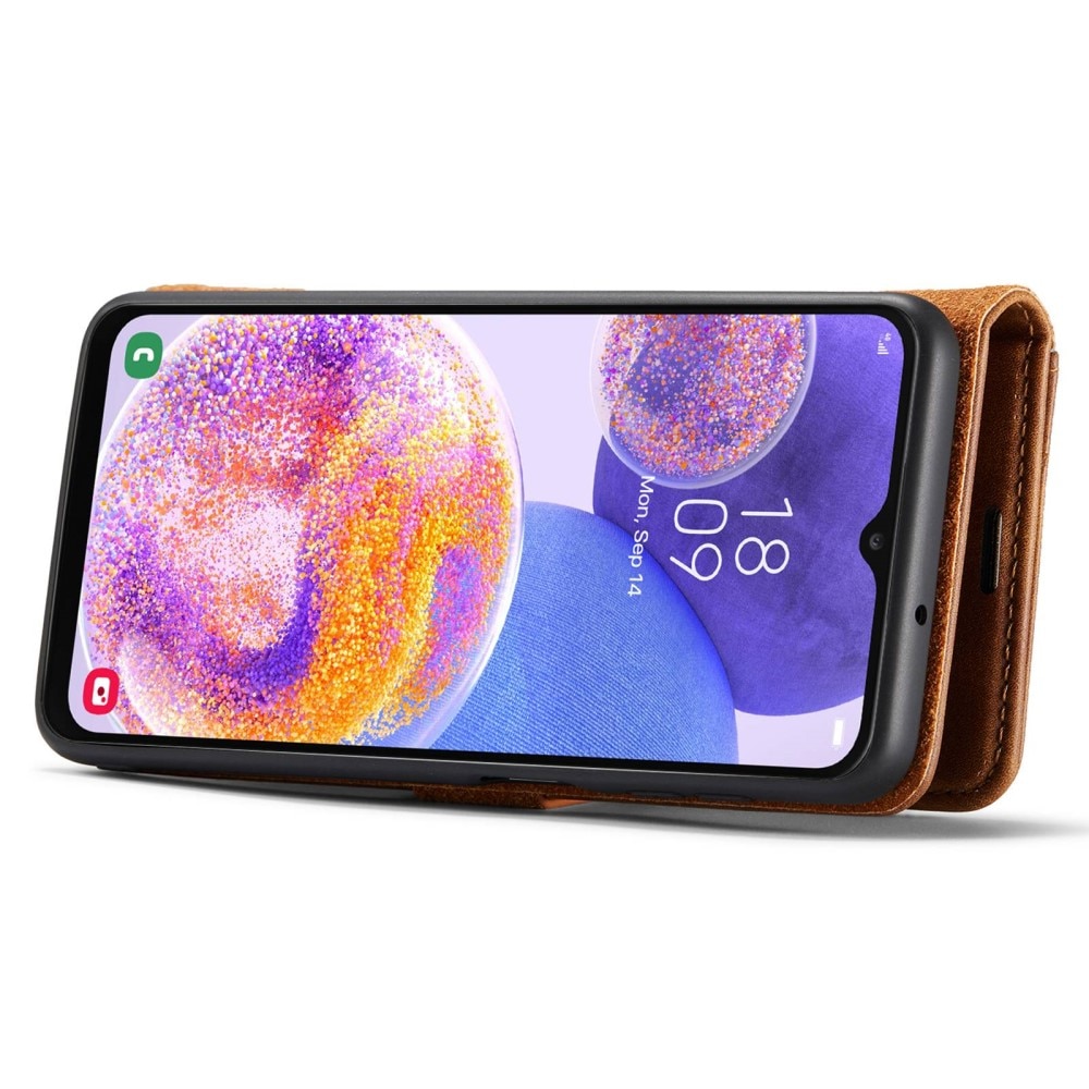 Samsung Galaxy A23 Plånboksfodral med avtagbart skal, cognac