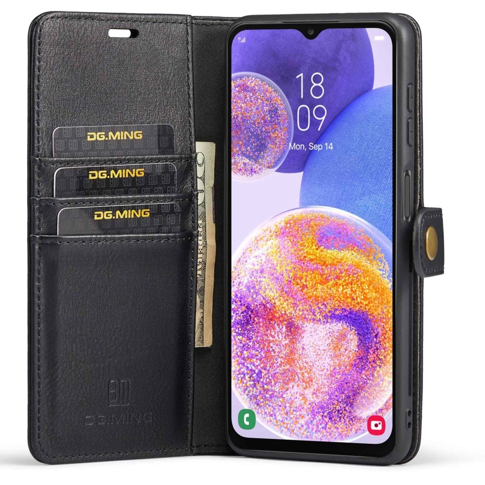 Samsung Galaxy A23 Plånboksfodral med avtagbart skal, Svart