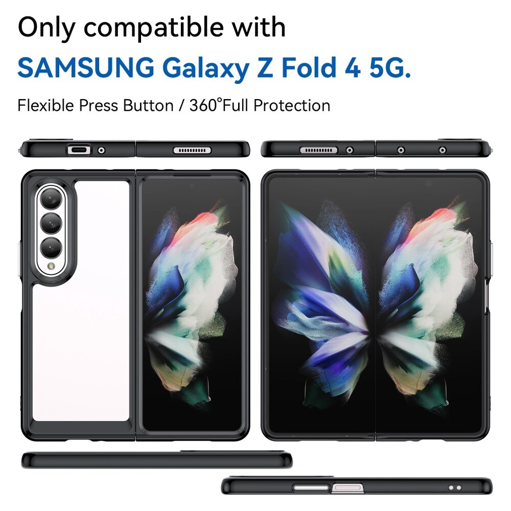 Samsung Galaxy Z Fold 4 Crystal Hybrid-skal, Svart