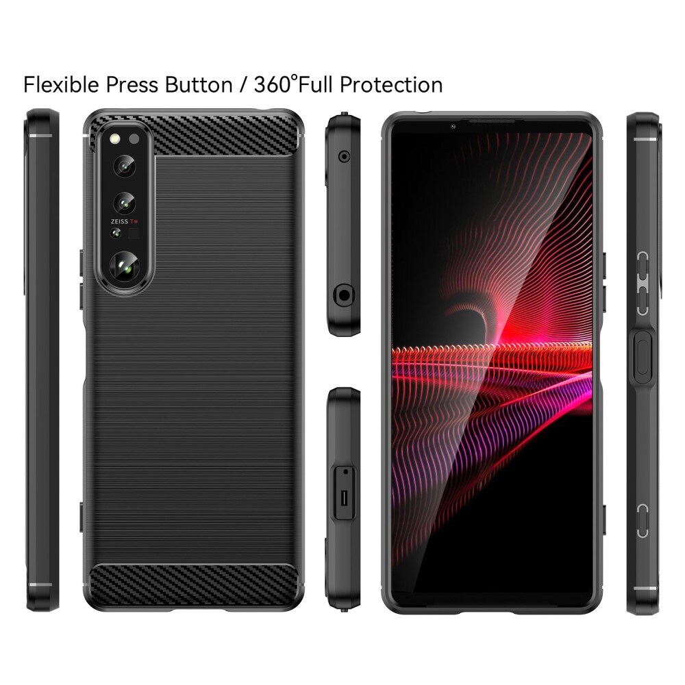 Sony Xperia 1 IV TPU-skal Brushed, Black