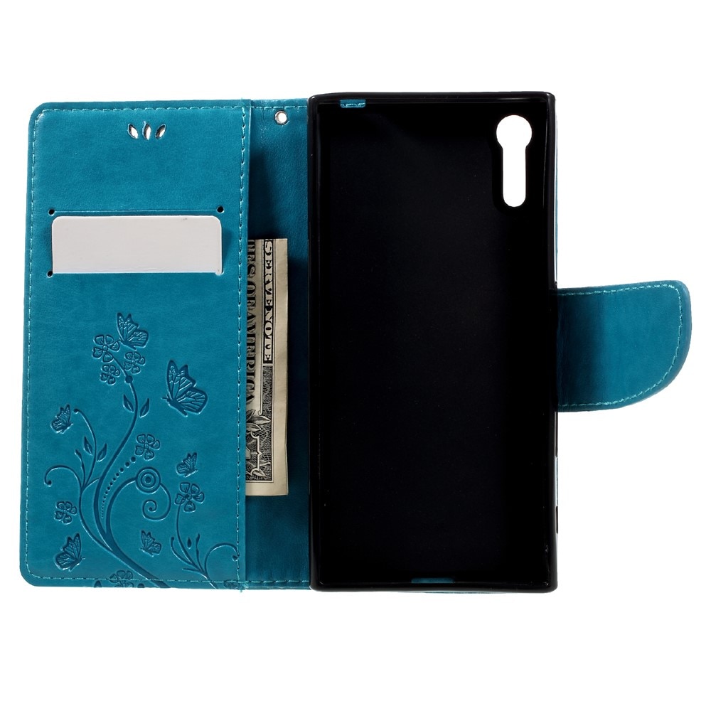 Sony Xperia XZ Mobilfodral med fjärilar, blå