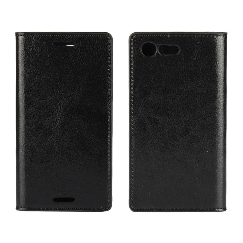 Sony Xperia X Compact Smidigt mobilfodral i äkta läder, Svart