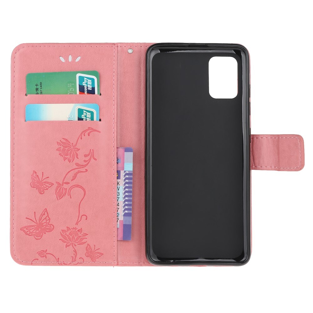 Motorola Moto G100 Mobilfodral med fjärilar, Rosa