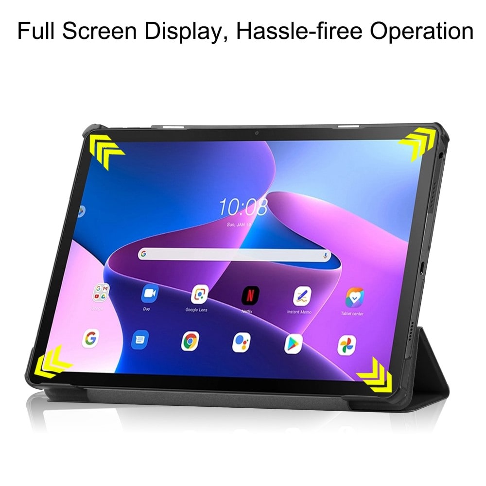 Lenovo Tab M10 Plus (3rd gen) Tri-Fold Fodral, svart