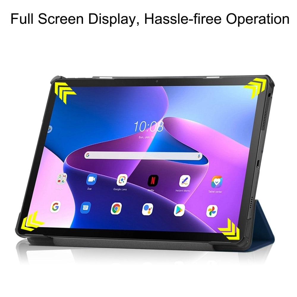  Lenovo Tab M10 Plus (3rd gen) Tri-Fold Fodral, Blå