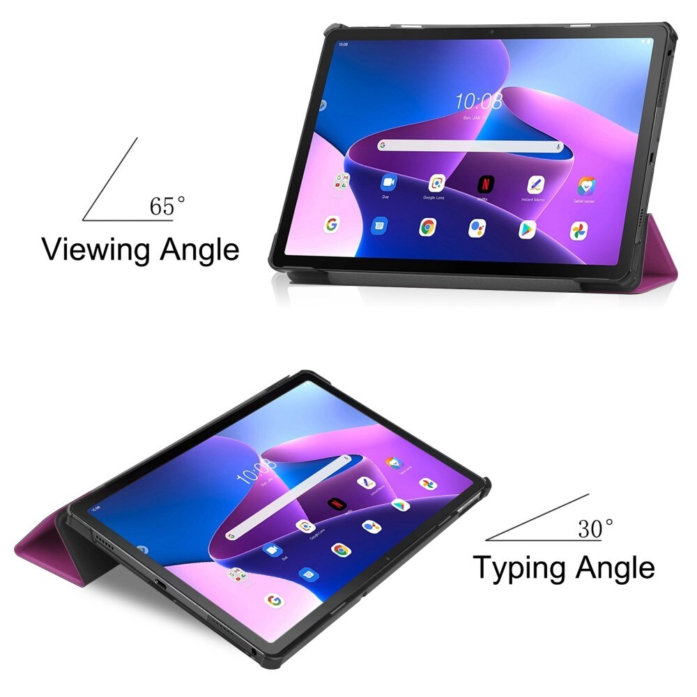 Lenovo Tab M10 Plus (3rd gen) Tri-Fold Fodral, lila