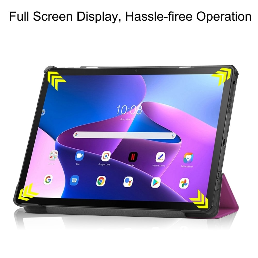 Lenovo Tab M10 Plus (3rd gen) Tri-Fold Fodral, lila