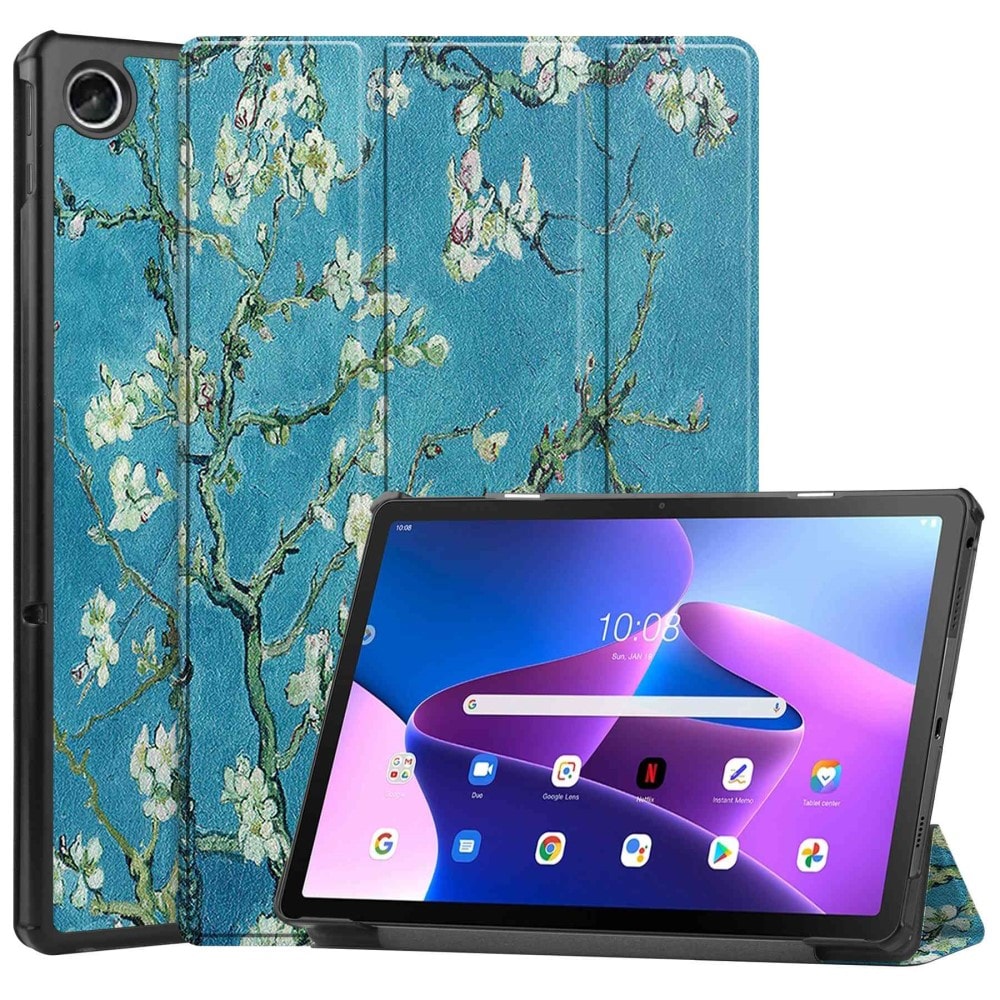 Lenovo Tab M10 Plus (3rd gen) Tri-Fold Fodral, körsbärsblommor